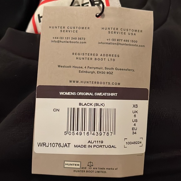 Hunter women’s original black sweatshirt XS - Picture 9 of 9